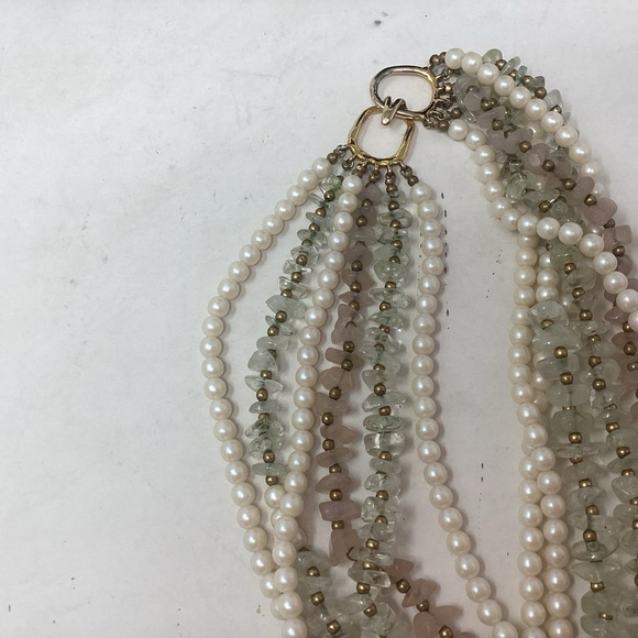 Multi Strand Pearl & Nature Stone Necklace - Picture 5 of 6
